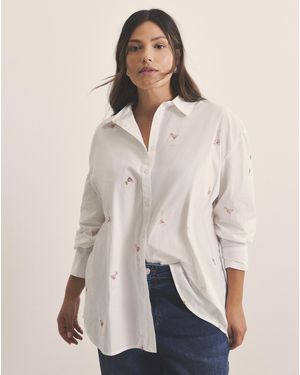 Simply Be Cocktail Embroidered Shirt - Natural