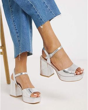 Simply Be Platform Heels Ex Wide Fit - Blue