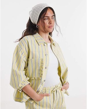 Pieces Billo Ls Denim Jacket - Natural