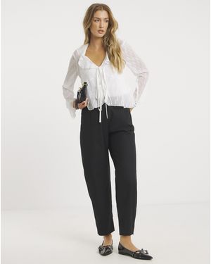 Simply Be Tailored Barrel Leg Trouser - Black