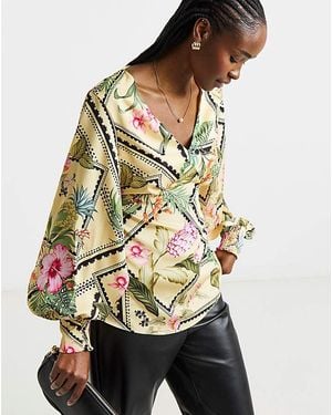 Joanna Hope Printed Blouse - Natural