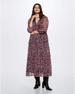 Mango Floral Print Dress - Red