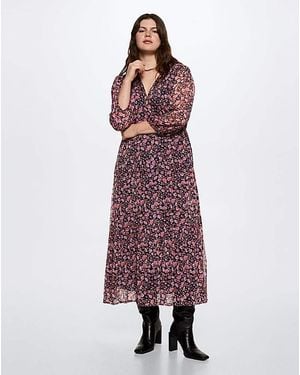 Mango Floral Print Dress - Red