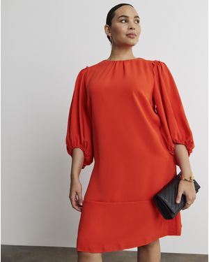 Simply Be Joanna Hope Balloon Sleeve Shift Dress - Red