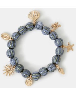 Accessorize Ocean Charm Bead Bracelet - Blue