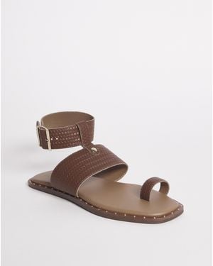 Joanna Hope Leather Toe Ring Sandal Eee Fit - Brown