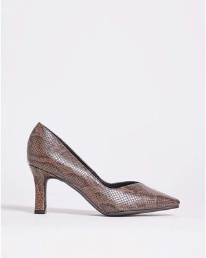 JD Williams Heeled Court Shoe E Fit - White