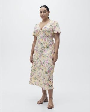 Mango Floral Midi Dress - White
