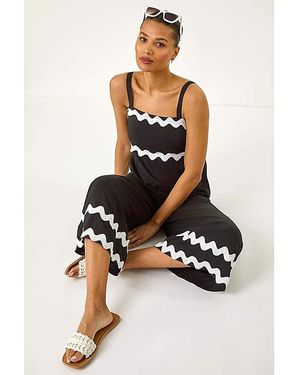 Roman Roman Ric Rac Strap Detail Jumpsuit - White