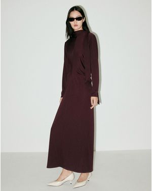 Mango Turtle Neck Dress - Purple