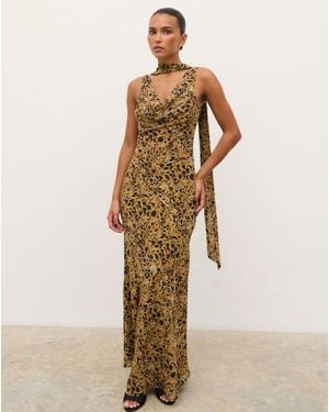 Pretty Lavish Arden Leopard Maxi Dress - Natural