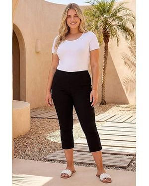 Roman Curve Cropped Stretch Trouser - White