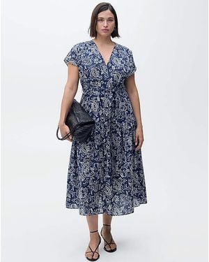 Mango Paisley Print Midi Dress - Blue
