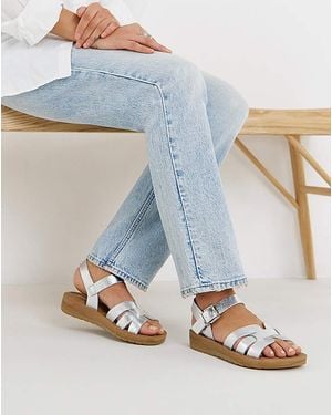 Simply Be Woven Comfort Sandal Extra Wide - Blue
