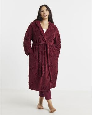 Pretty Secrets Bow Fleece Hooded Gown - Red