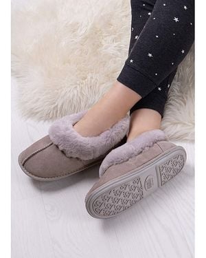 Just Sheepskin|Totes Just Sheepskin Ladies Classic Slippers - Grey