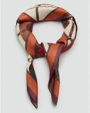 Mango Geometric Printed Scarf - Red