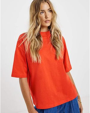 Simply Be High Neck T-Shirt - Red