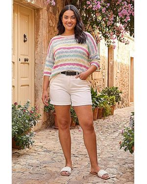 Roman Curve Wave Stripe Jumper - Brown
