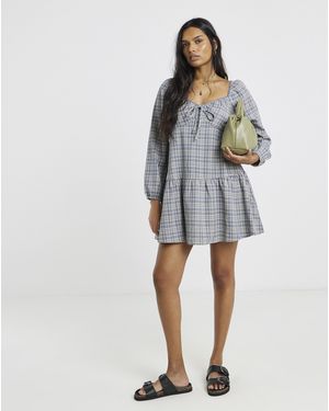 Simply Be Check Dress - Grey
