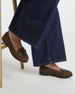 Simply Be Low Cut Tassel Loafer Ex Wide - Blue