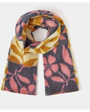 Accessorize Floral Knitted Blanket Scarf - White