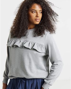 Simply Be Frill Detail Sweatshirt - Grey