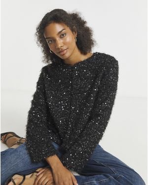 Joanna Hope Sequin Jacket - Black
