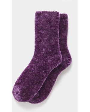 Pretty Secrets Chenille Cosy Socks - Purple