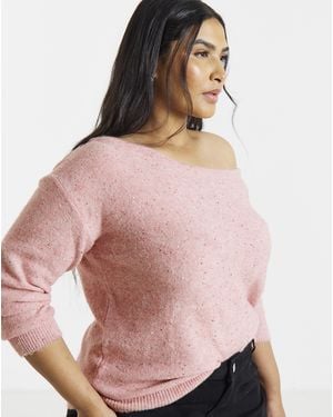 Simply Be Longline Sequin Jumper - Pink