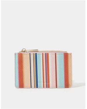 Accessorize Stripe Card Holder - White