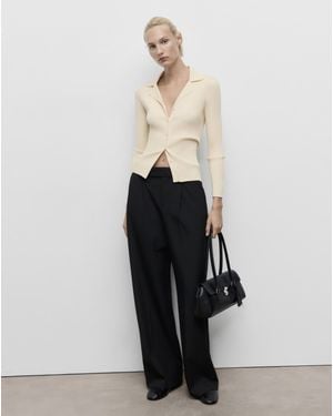 Mango Collared Cardigan - White