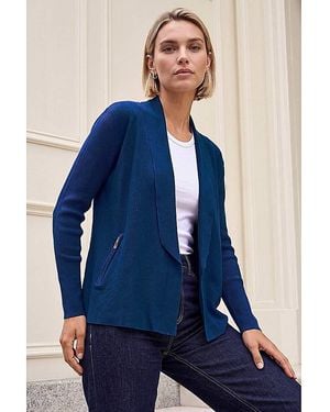 Roman Roman Knitted Zip Detail Jacket - Blue