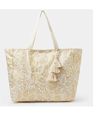 Accessorize Shimmer Paisley Tote Bag - Natural