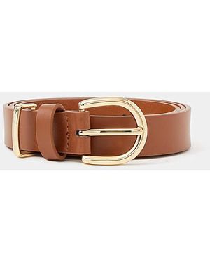 Accessorize Buckle Leather Belt - Brown