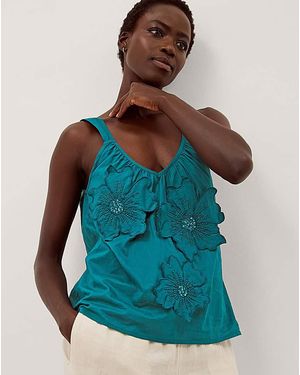 Monsoon Rosalie Sleeveless Floral Top - Blue