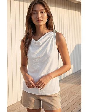 Roman Roman Hardware Trim Drape Top - Natural