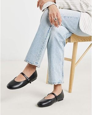 Simply Be Mary Jane Ballerina Extra Wide Fit - Blue