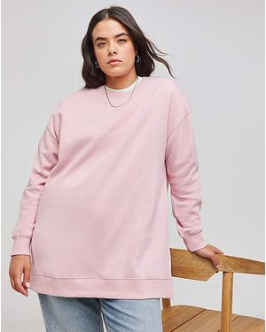 Simply Be Side Split Sweatshirt Tunic - Pink