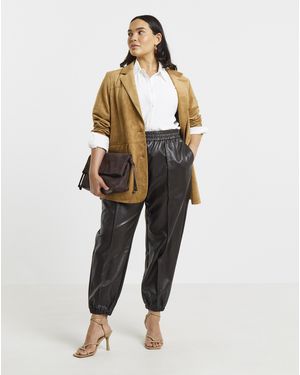 Simply Be Pu Balloon Trouser - Black