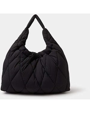 Accessorize Nylon Quilted Shopper Bag - Black