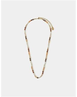Accessorize Sandstone Beaded Necklace - White