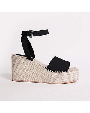 Simply Be Suede Espadrille Wedge Sandals Wide - Black