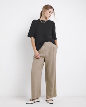 Simply Be Wide Leg Trousers - Natural