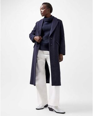 French Connection Pin Stripe Coat - Blue
