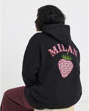 Simply Be Milan Graphic Hoodie - Black