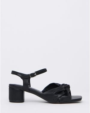 JD Williams Volume Twist Block Heel Sandal Eee Fit - Black