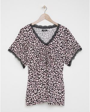 Simply Be Angel Sleeve Ruched Top - Multicolour