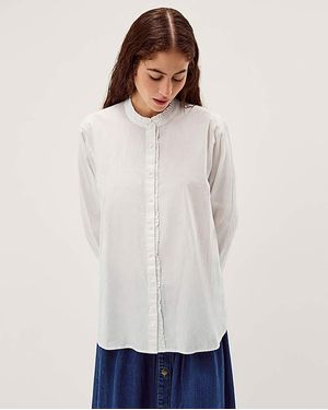 Monsoon Paige Frilled Poplin Shirt - White