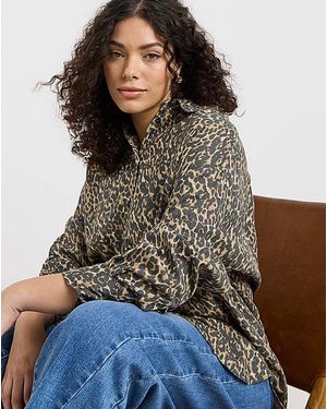 Simply Be Linen Mix Shirt - Brown